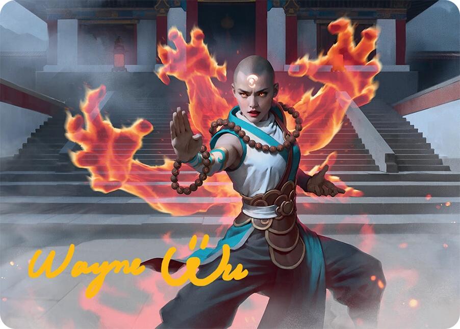 Flamehold Grappler Art Card (24/54) (Gold-Stamped Signature) [Tarkir: Dragonstorm Art Series] | Rook's Games and More