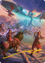 All-Out Assault Art Card (50/54) (Gold-Stamped Signature) [Tarkir: Dragonstorm Art Series]