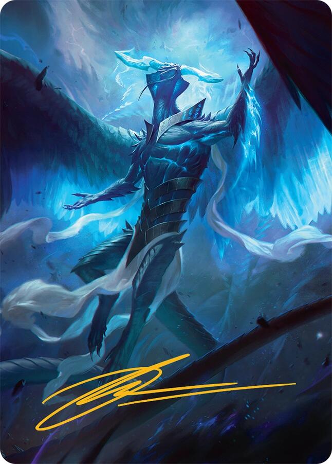Ugin, Eye of the Storms Art Card (1/54) (Gold-Stamped Signature) [Tarkir: Dragonstorm Art Series] | Rook's Games and More