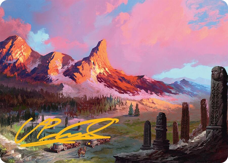 Rugged Highlands Art Card (29/54) (Gold-Stamped Signature) [Tarkir: Dragonstorm Art Series] | Rook's Games and More