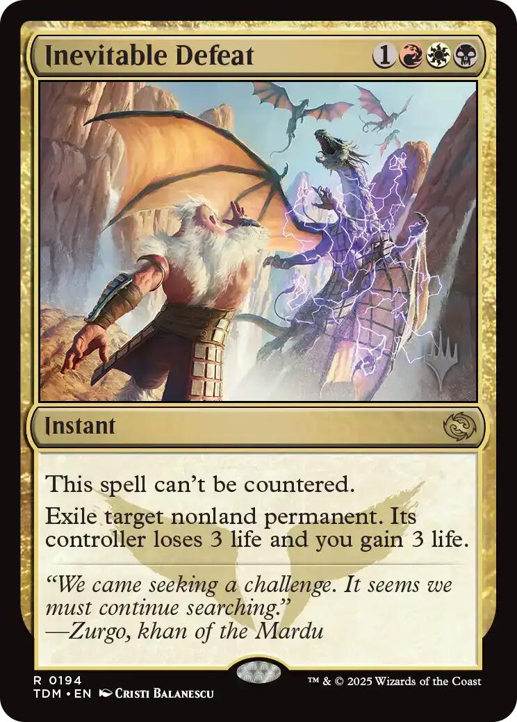 Inevitable Defeat [Tarkir: Dragonstorm Promos] | Rook's Games and More