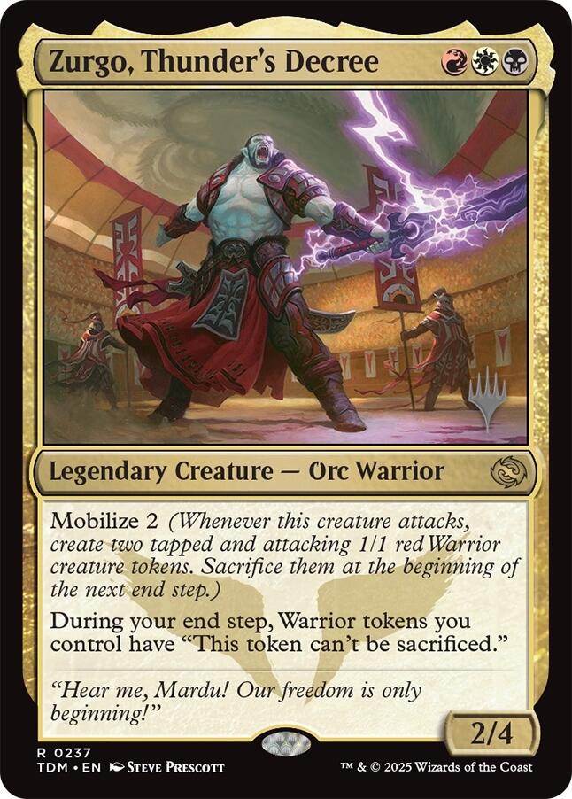 Zurgo, Thunder's Decree [Tarkir: Dragonstorm Promos] | Rook's Games and More