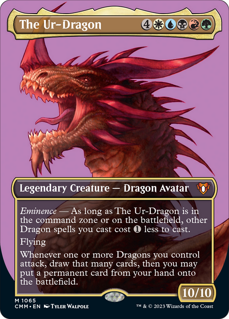 The Ur-Dragon (Borderless Textured Foil Frame Break) [Commander Masters] | Rook's Games and More