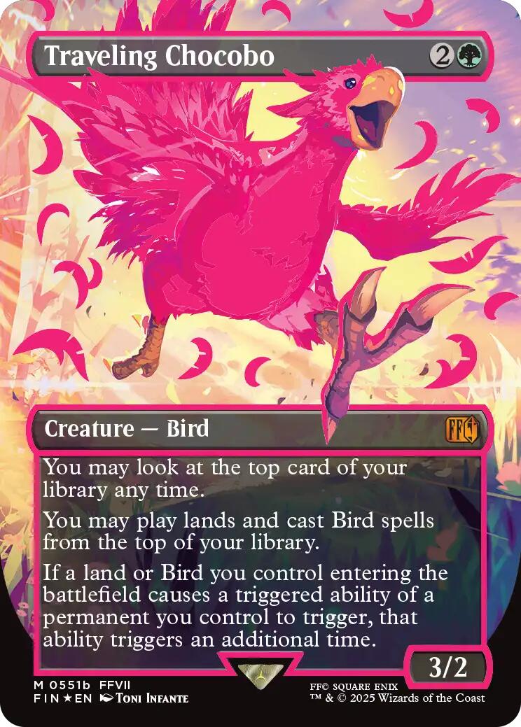 Traveling Chocobo (Borderless) (Neon Ink Pink) [FINAL FANTASY] | Rook's Games and More