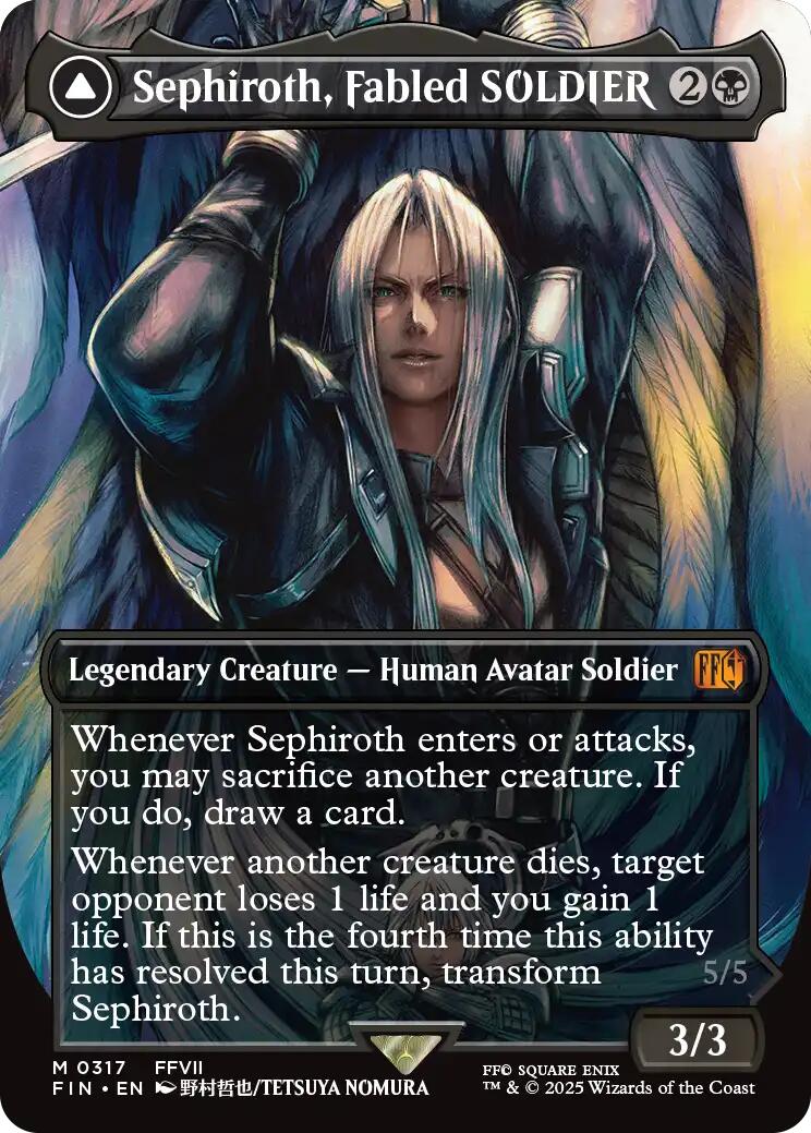 Sephiroth, Fabled SOLDIER // Sephiroth, One-Winged Angel (Borderless) (0317) [FINAL FANTASY] | Rook's Games and More