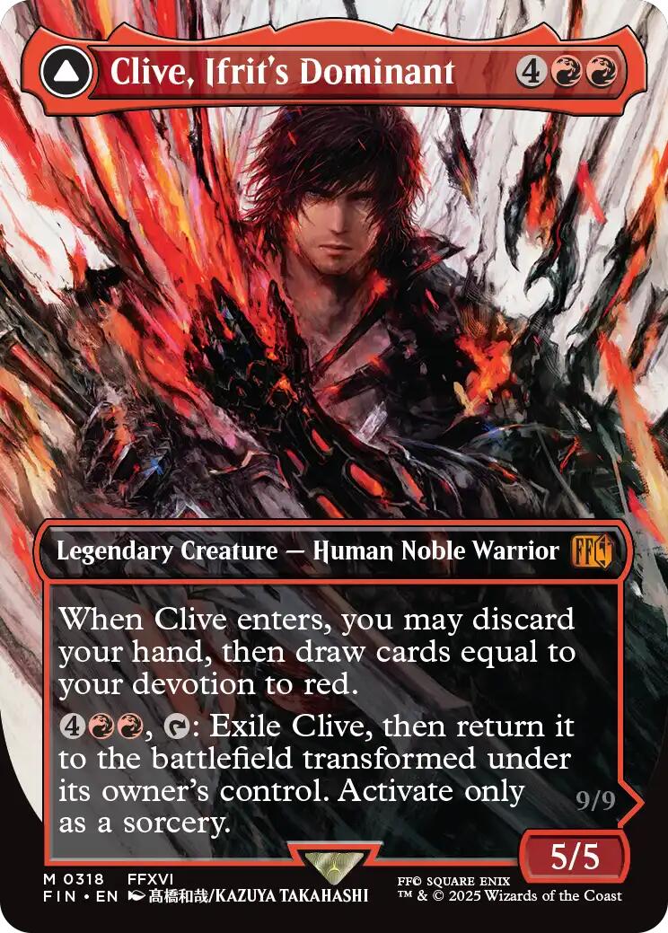 Clive, Ifrit's Dominant // Ifrit, Warden of Inferno (Borderless) (0318) [FINAL FANTASY] | Rook's Games and More