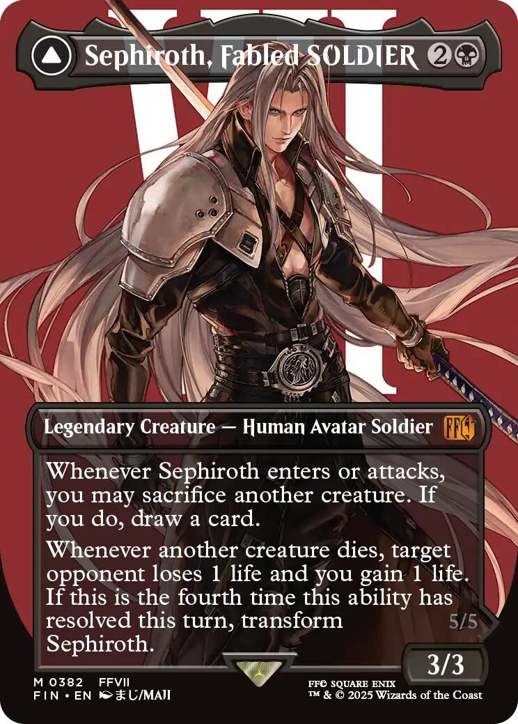 Sephiroth, Fabled SOLDIER // Sephiroth, One-Winged Angel (Borderless) (0382) [FINAL FANTASY] | Rook's Games and More