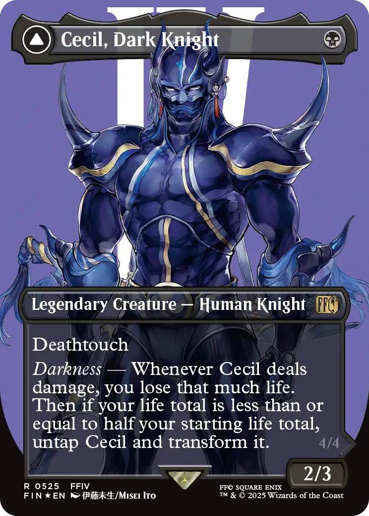 Cecil, Dark Knight // Cecil, Redeemed Paladin (Borderless) (Surge Foil) [FINAL FANTASY] | Rook's Games and More