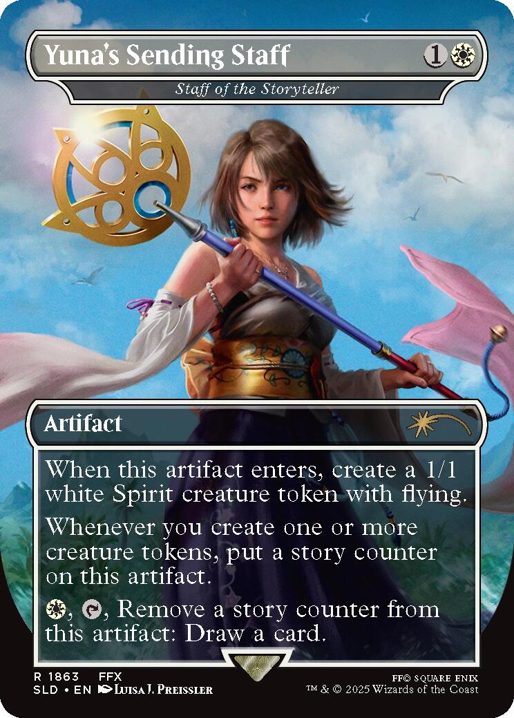 Yuna's Sending Staff - Staff of the Storyteller [Secret Lair Drop Series] | Rook's Games and More