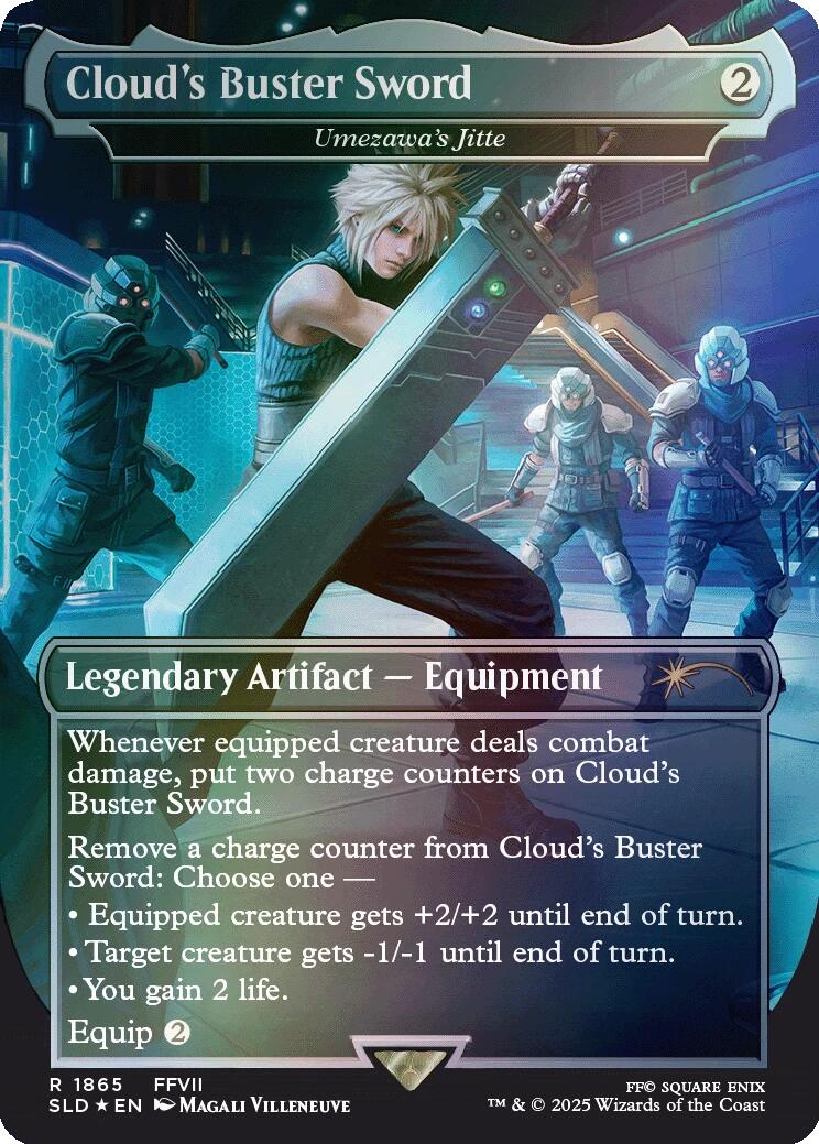 Cloud's Buster Sword - Umezawa's Jitte (Rainbow Foil) [Secret Lair Drop Series] | Rook's Games and More