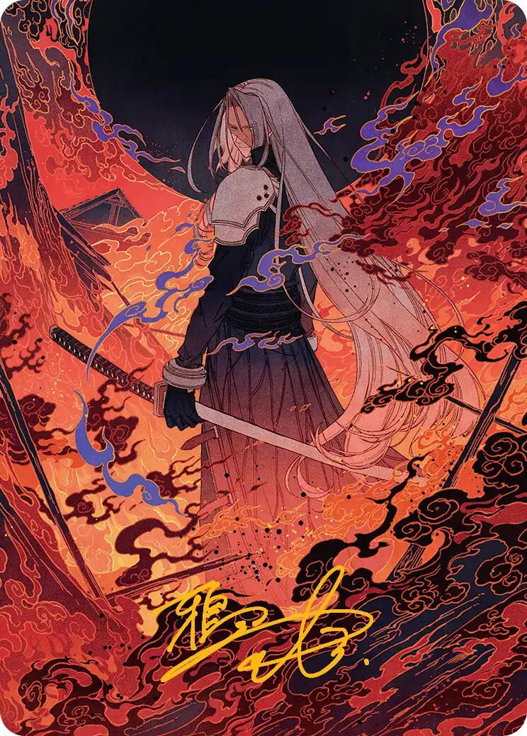 Nibelheim Aflame Art Card (Gold-Stamped Signature) [FINAL FANTASY Art Series] | Rook's Games and More