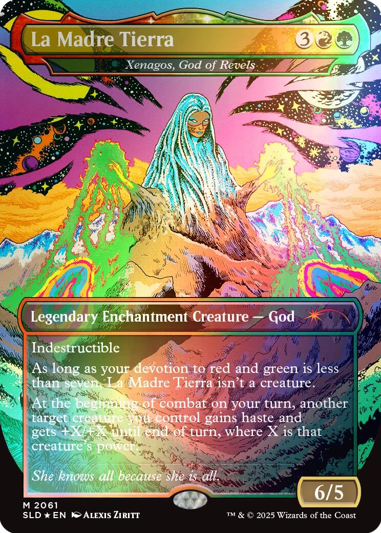 La Madre Tierra - Xenagos, God of Revels (Rainbow Foil) [Secret Lair Drop Series] | Rook's Games and More
