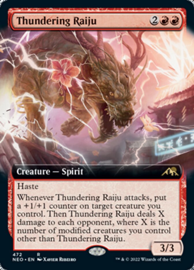 Thundering Raiju (Extended Art) [Kamigawa: Neon Dynasty] | Rook's Games and More