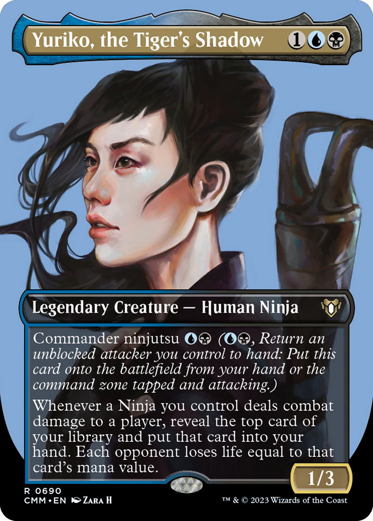 Yuriko, the Tiger's Shadow (Borderless Profile) [Commander Masters] | Rook's Games and More