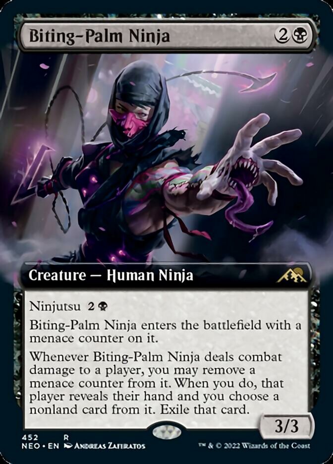 Biting-Palm Ninja (Extended Art) [Kamigawa: Neon Dynasty] | Rook's Games and More