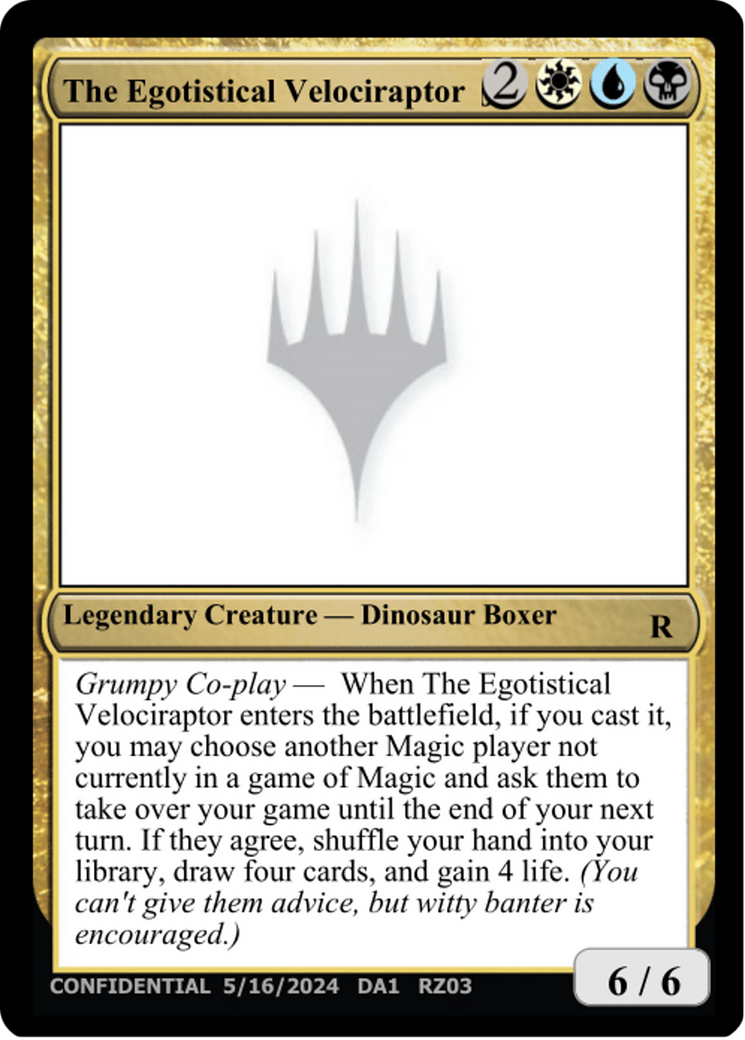 The Egotistical Velociraptor [Mystery Booster 2 Playtest Cards] | Rook's Games and More