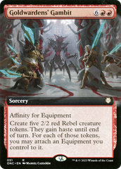 Goldwardens' Gambit (Extended Art) [Phyrexia: All Will Be One Commander] | Rook's Games and More