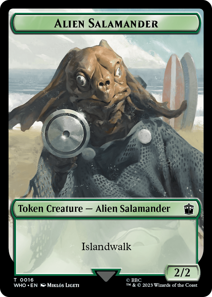 Alien // Alien Salamander Double-Sided Token [Doctor Who Tokens] | Rook's Games and More