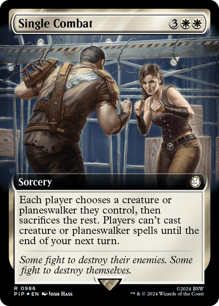 Single Combat (Extended Art) (Surge Foil) [Fallout] | Rook's Games and More