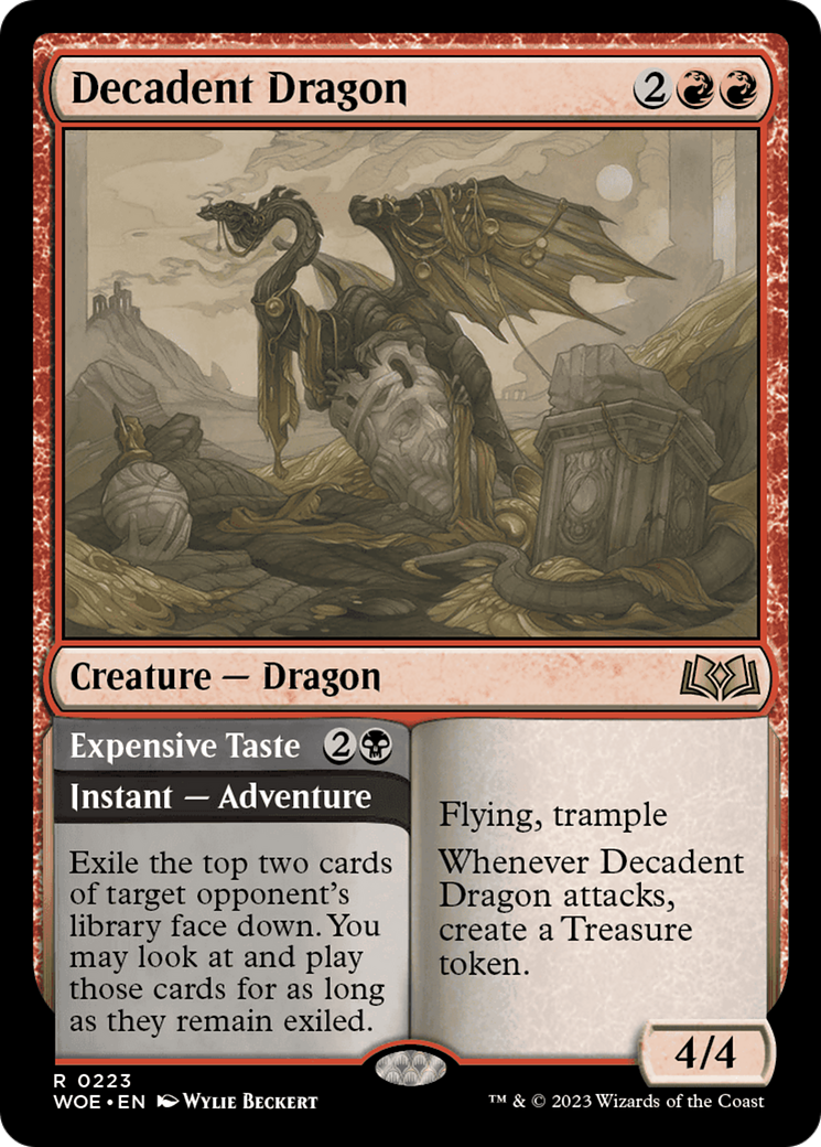 Decadent Dragon // Expensive Taste [Wilds of Eldraine] | Rook's Games and More