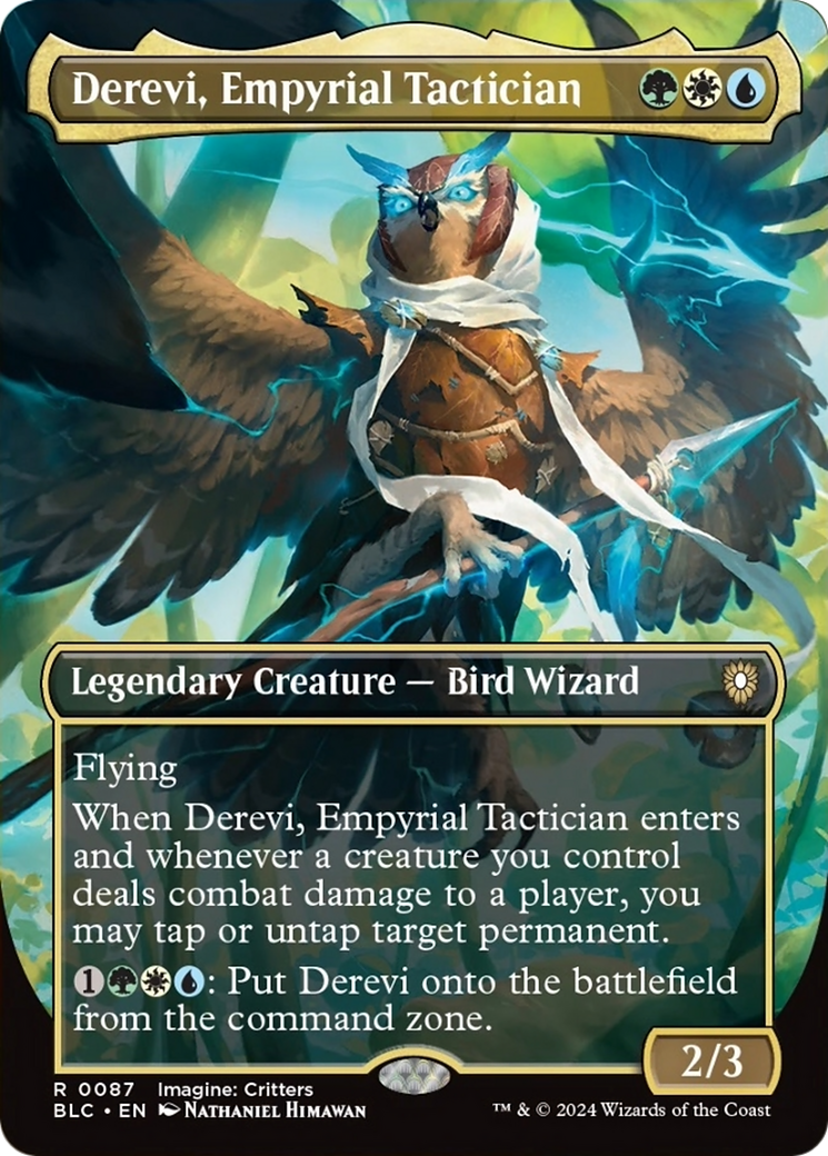 Derevi, Empyrial Tactician (Borderless) [Bloomburrow Commander] | Rook's Games and More