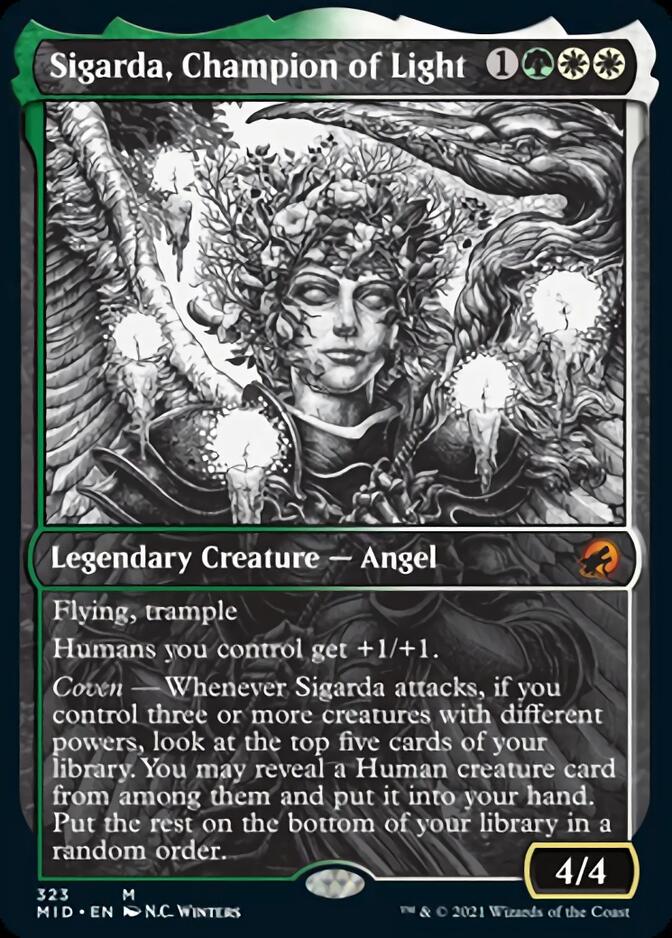 Sigarda, Champion of Light (Showcase) [Innistrad: Midnight Hunt] | Rook's Games and More