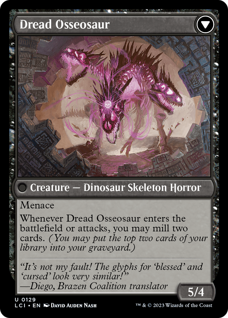 Visage of Dread // Dread Osseosaur [The Lost Caverns of Ixalan] | Rook's Games and More