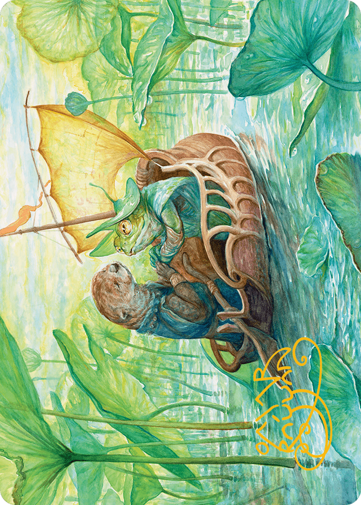 Run Away Together Art Card (Gold-Stamped Signature) [Bloomburrow Art Series] | Rook's Games and More