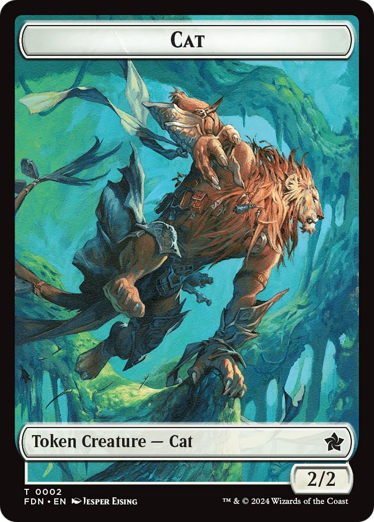 Cat (0001) // Cat (0002) Doubled-Sided Token [Foundations Tokens] | Rook's Games and More