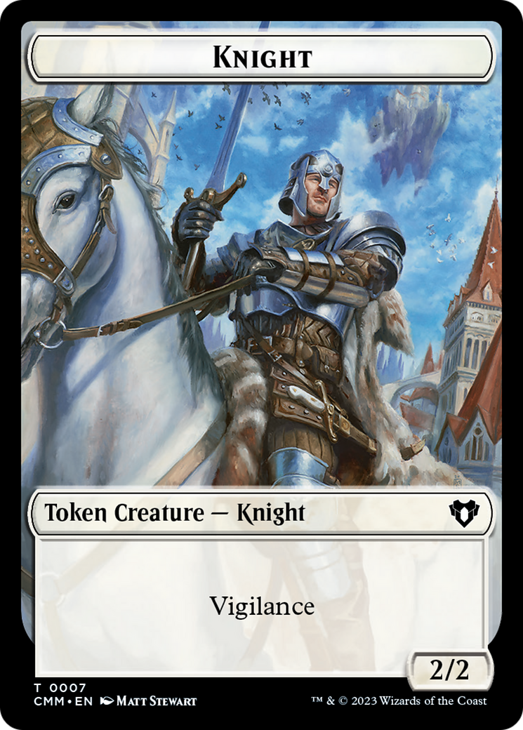 Spirit (0039) // Knight Double-Sided Token [Commander Masters Tokens] | Rook's Games and More