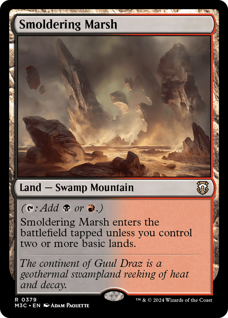 Smoldering Marsh (Ripple Foil) [Modern Horizons 3 Commander] | Rook's Games and More