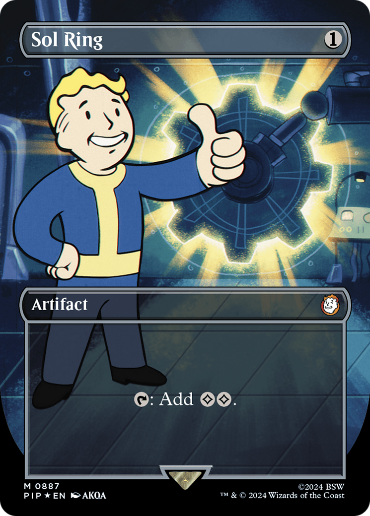 Sol Ring (Borderless) (Surge Foil) [Fallout] | Rook's Games and More