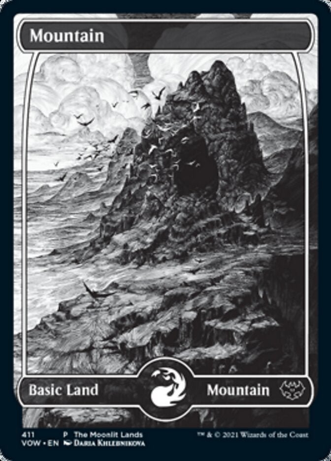 Mountain (The Moonlit Lands) (Foil Etched) [Innistrad: Crimson Vow Promos] | Rook's Games and More