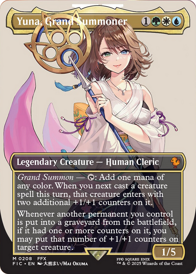 Yuna, Grand Summoner (Borderless) [FINAL FANTASY Commander] | Rook's Games and More