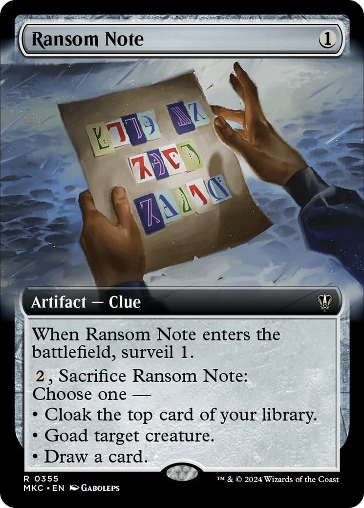 Ransom Note (0355) (Extended Art) [Murders at Karlov Manor Commander] | Rook's Games and More