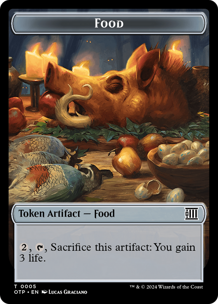 Mercenary // Food (0005) Double-Sided Token [Outlaws of Thunder Junction Tokens] | Rook's Games and More