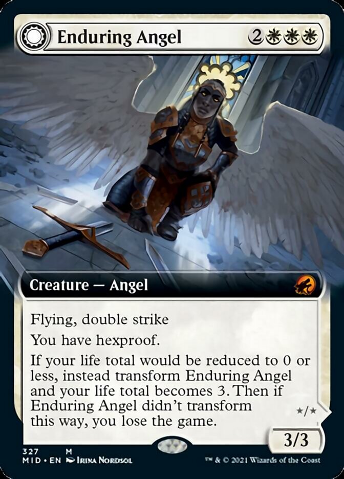 Enduring Angel // Angelic Enforcer (Extended Art) [Innistrad: Midnight Hunt] | Rook's Games and More
