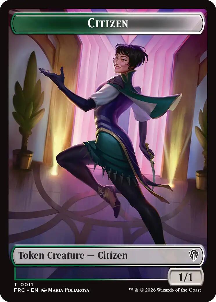 Citizen // Phyrexian Mite Double-Sided Token [Reality Fracture Commander Tokens] | Rook's Games and More