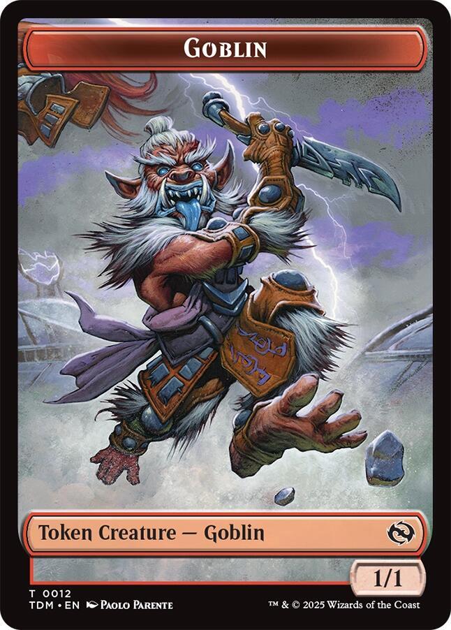 Dog // Goblin Double-Sided Token [Tarkir: Dragonstorm Commander Tokens] | Rook's Games and More