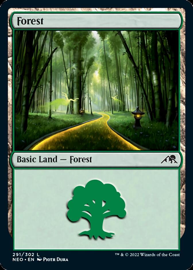 Forest (291) [Kamigawa: Neon Dynasty] | Rook's Games and More