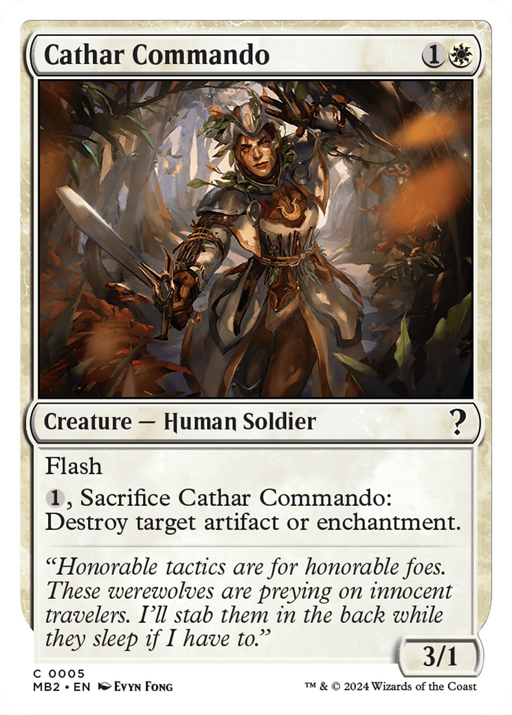 Cathar Commando (White Border) [Mystery Booster 2] | Rook's Games and More