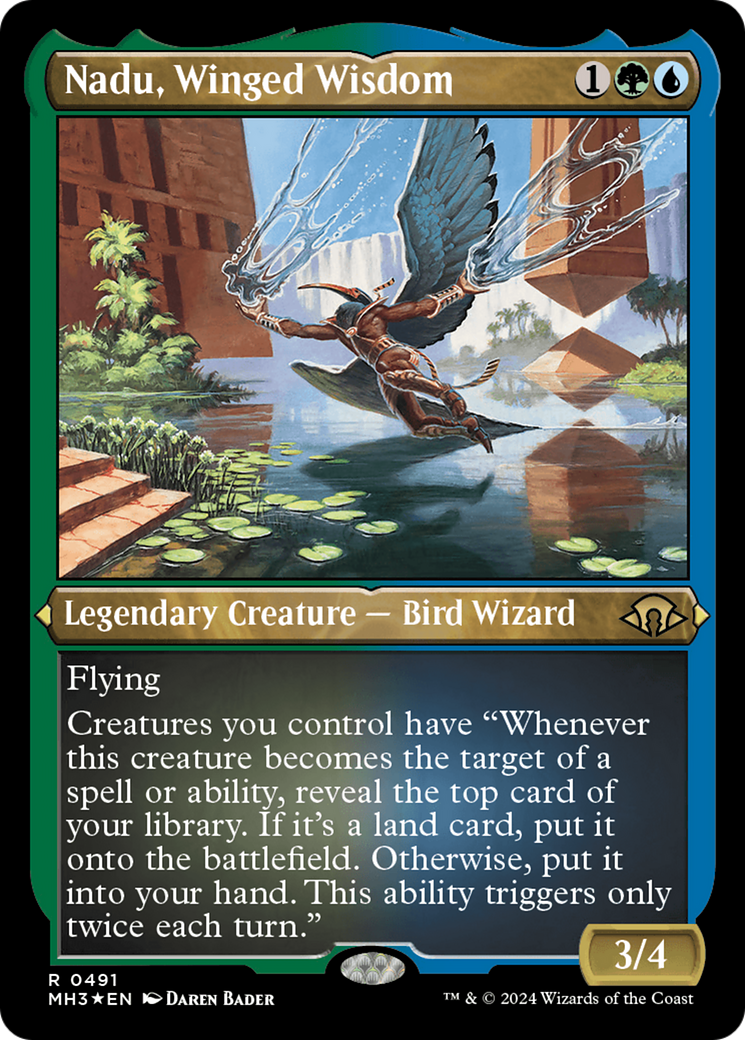 Nadu, Winged Wisdom (Foil Etched) [Modern Horizons 3] | Rook's Games and More