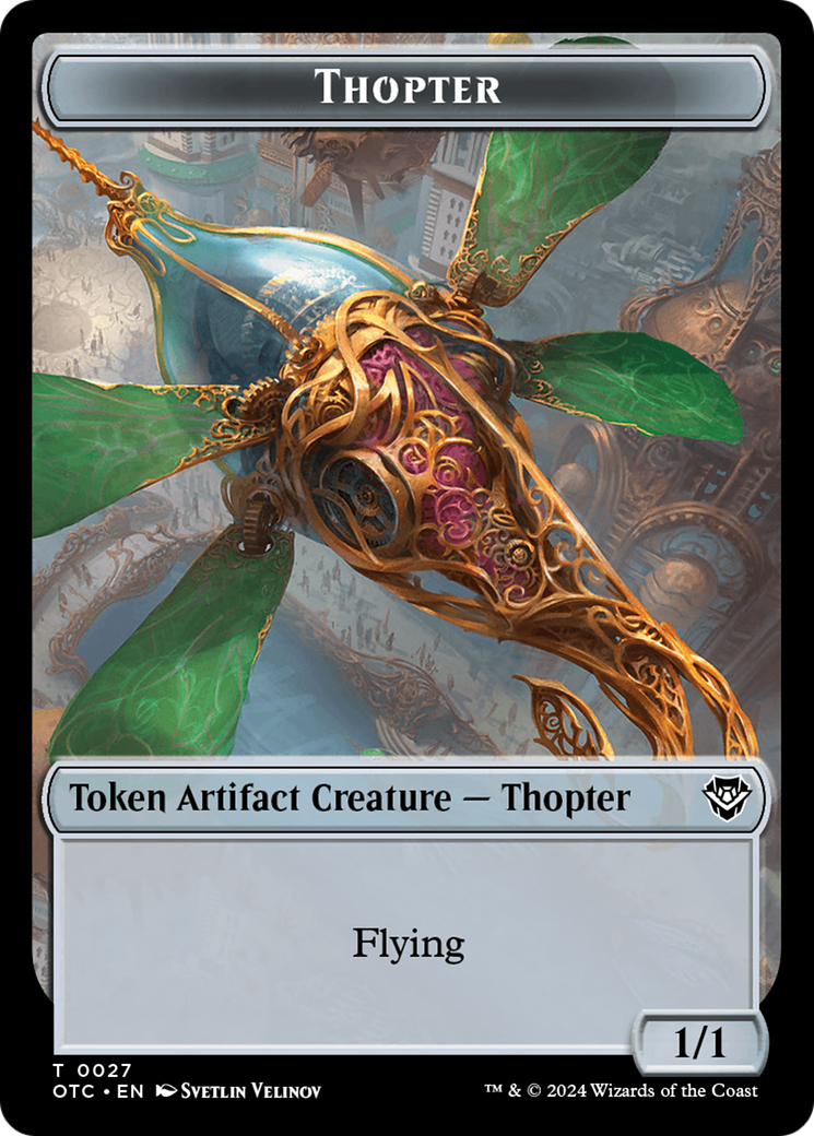 Thopter // Treasure Double-Sided Token [Outlaws of Thunder Junction Commander Tokens] | Rook's Games and More