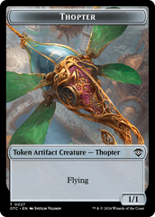 Thopter // Manifest Double-Sided Token [Outlaws of Thunder Junction Commander Tokens] | Rook's Games and More