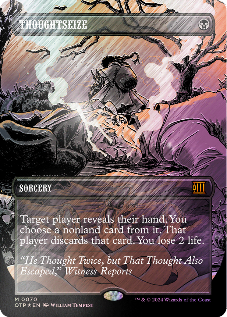 Thoughtseize (Textured Foil) [Outlaws of Thunder Junction: Breaking News] | Rook's Games and More