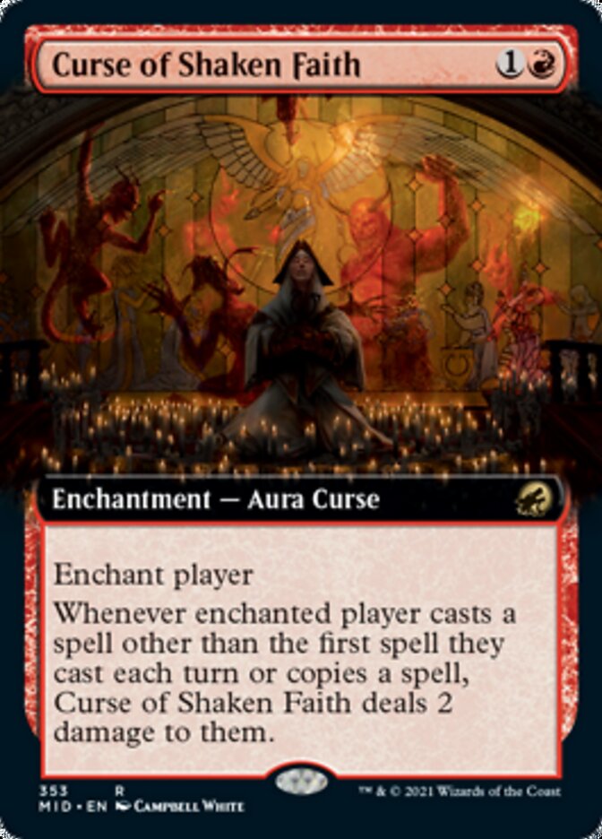 Curse of Shaken Faith (Extended Art) [Innistrad: Midnight Hunt] | Rook's Games and More