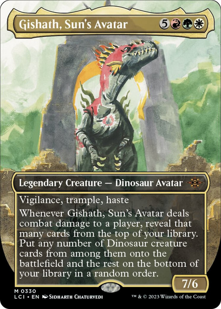 Gishath, Sun's Avatar (Borderless) [The Lost Caverns of Ixalan] | Rook's Games and More