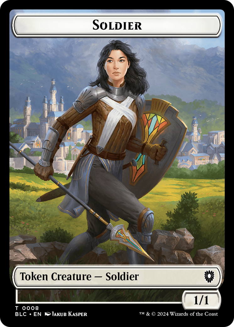 Human // Soldier Double-Sided Token [Bloomburrow Commander Tokens] | Rook's Games and More