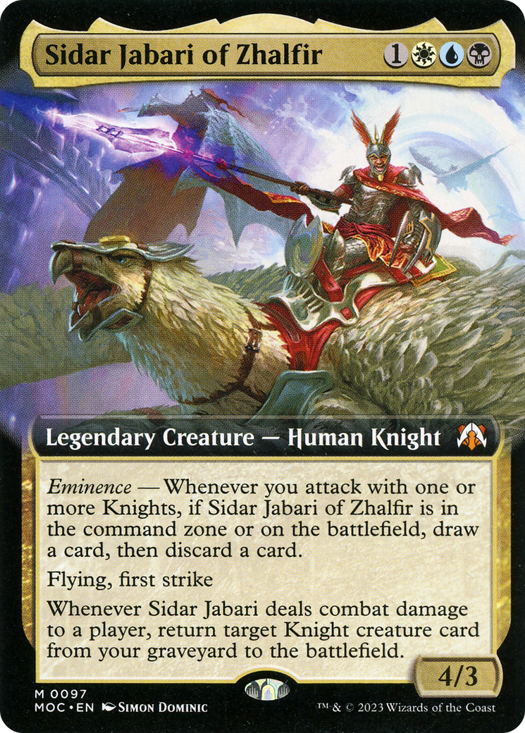 Sidar Jabari of Zhalfir (Extended Art) [March of the Machine Commander] | Rook's Games and More