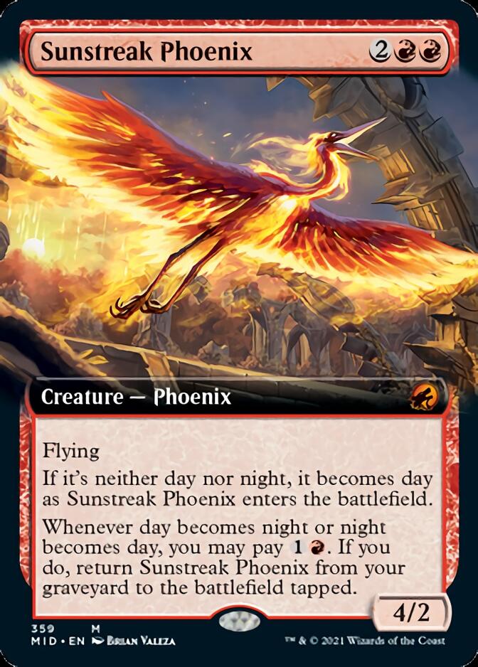 Sunstreak Phoenix (Extended Art) [Innistrad: Midnight Hunt] | Rook's Games and More